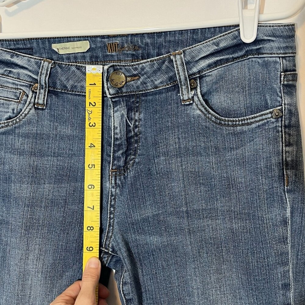 Kut From The Kloth Jeans Women's 8 Blue Catherine Boyfriend Straight Mid Rise - Picture 5 of 16